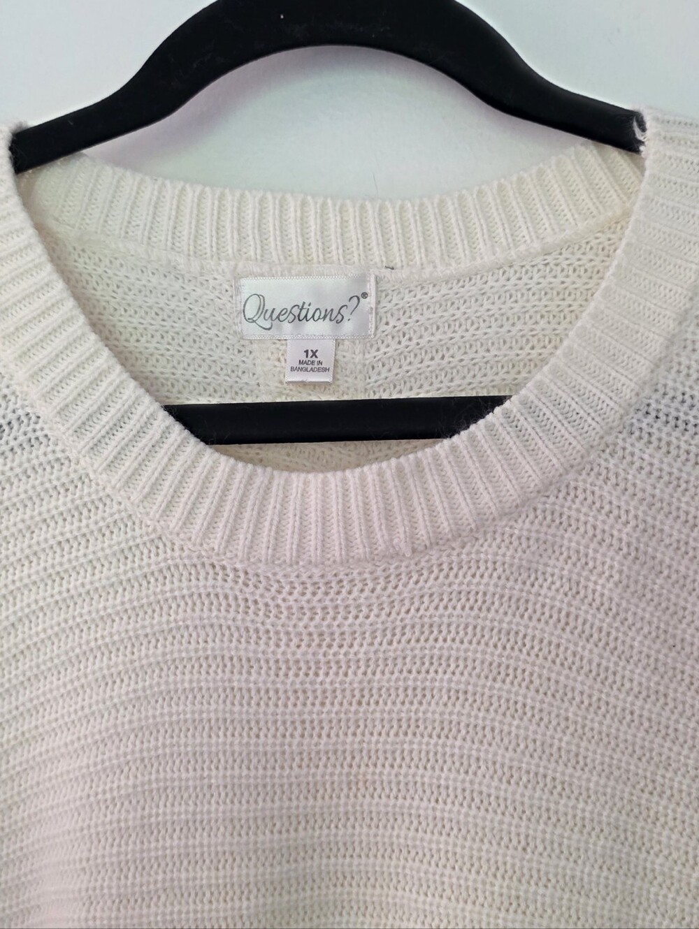 Cream Knit Crewneck Sweater